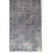 Vintage Distressed Floral Design Anatolian Rug Overdyed in Gray Color