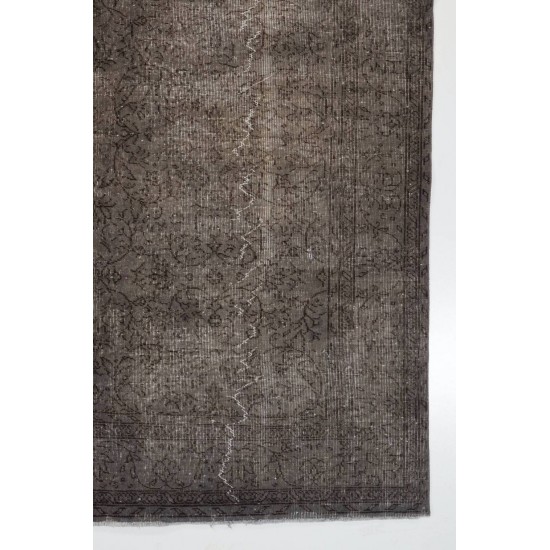 Gray Color OVERDYED Distressed Vintage Turkish Rug Gray Color OVERDYED Distressed Vintage Turkish Rug