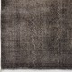 Gray Color Overdyed Distressed Vintage Turkish Rug