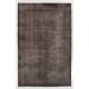 Gray Color OVERDYED Distressed Vintage Turkish Rug