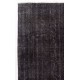 Distressed Vintage Handmade Rug Over-Dyed in Charcoal Gray Color