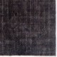 Distressed Upcycled Handmade Turkish Area Rug Over-Dyed in Black Color