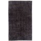 Distressed Upcycled Handmade Turkish Area Rug Over-Dyed in Black Color