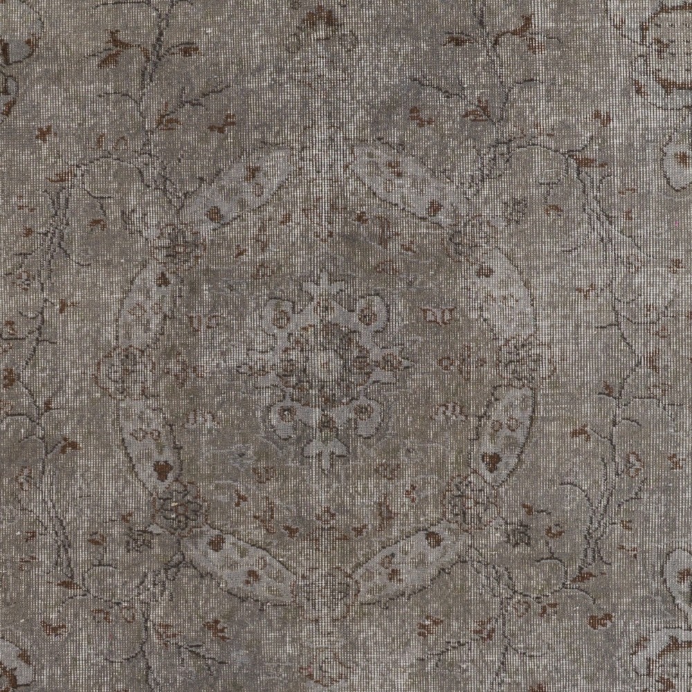 Modern Wool Area Rug Overdyed in Gray, Hand-knotted in Turkey