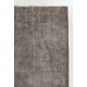 Mid-Century Wool Area Rug Overdyed in Gray, Hand-knotted in Turkey