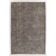 Modern Wool Area Rug Overdyed in Gray, Hand-knotted in Turkey