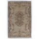 Hand-Knotted Vintage Anatolian Wool Area Rug in Taupe and Beige