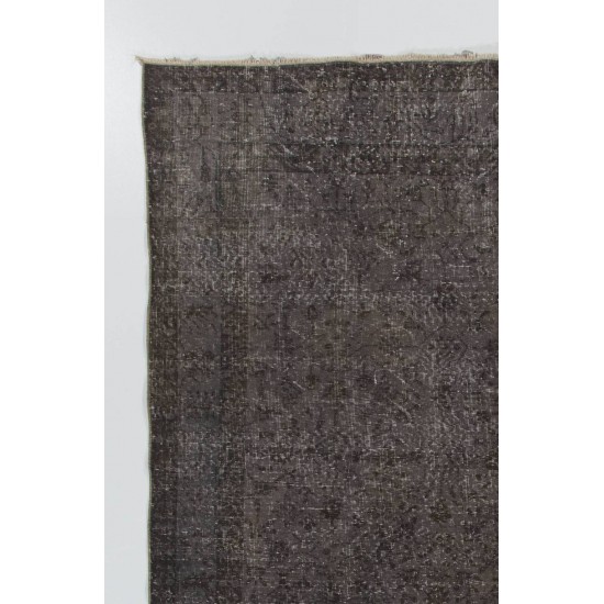 Gray Color OVERDYED Handmade Vintage Turkish Rug