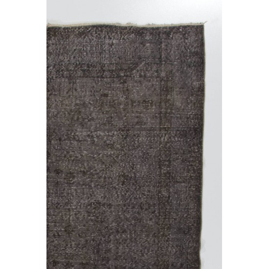 Gray Color OVERDYED Handmade Vintage Turkish Rug