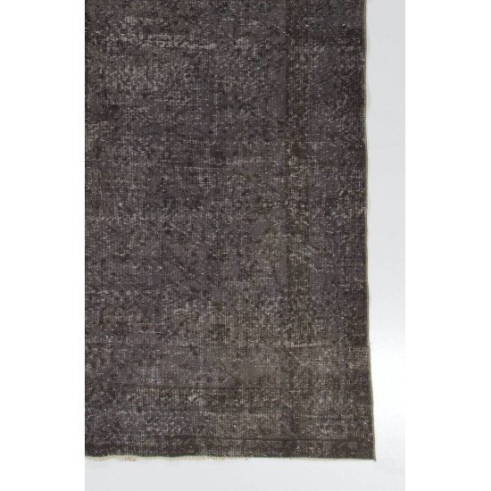 Gray Color OVERDYED Handmade Vintage Turkish Rug