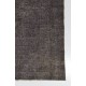 Gray Color Overdyed Handmade Vintage Turkish Rug