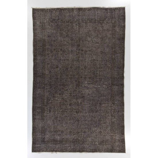 Gray Color OVERDYED Handmade Vintage Turkish Rug