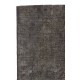 Vintage Rug Re-Dyed in Gray, Hand-Made Carpet for Modern Home & Office