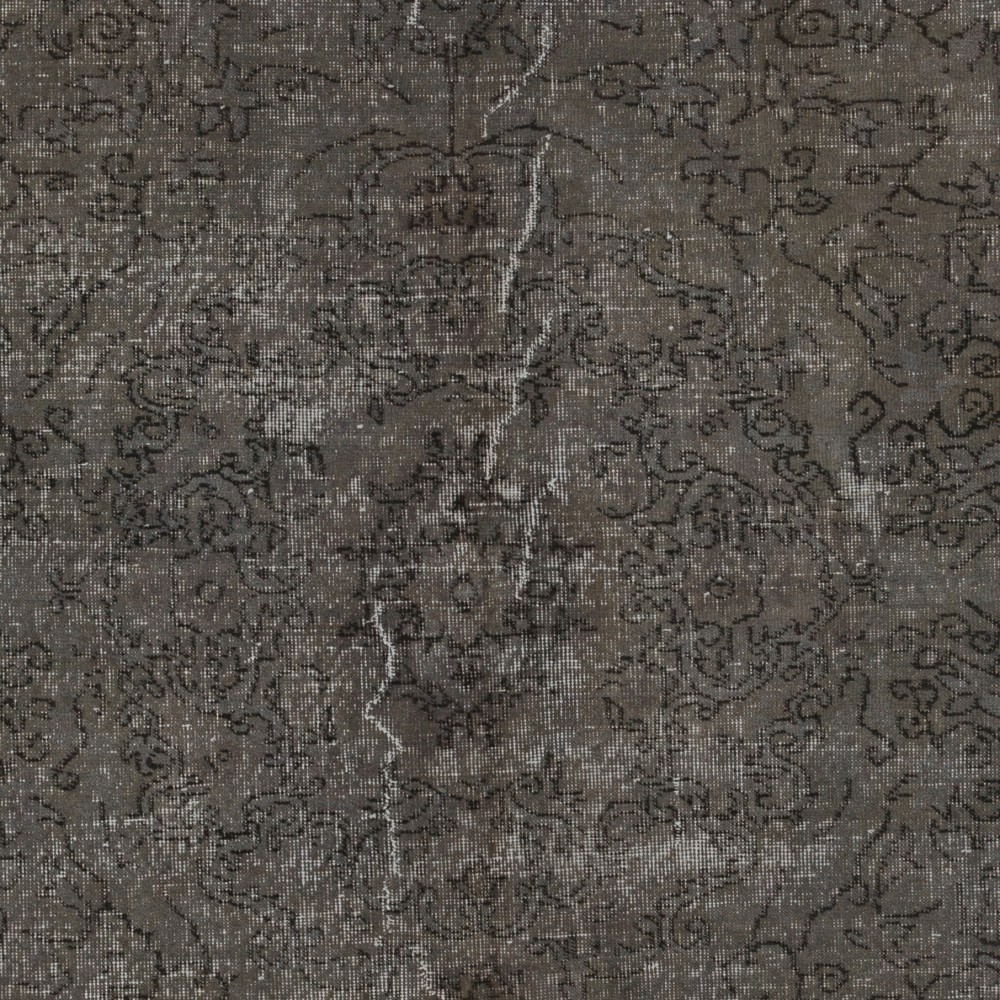 Vintage Rug Re-Dyed in Gray, Hand-Made Carpet for Modern Home & Office