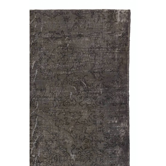 Vintage Rug Re-Dyed in Gray, Hand-Made Carpet for Modern Home & Office Vintage Rug Re-Dyed in Gray, Hand-Made Carpet for Modern Home & Office