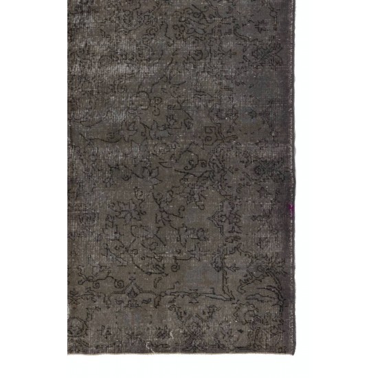 Vintage Rug Re-Dyed in Gray, Hand-Made Carpet for Modern Home & Office Vintage Rug Re-Dyed in Gray, Hand-Made Carpet for Modern Home & Office