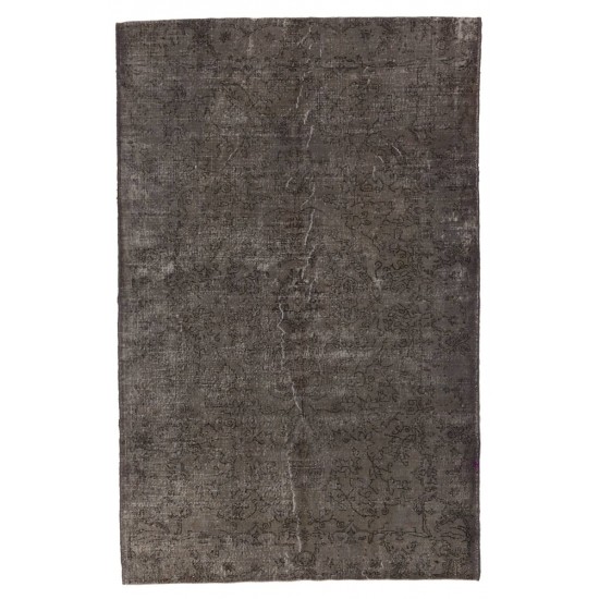 Vintage Rug Re-Dyed in Gray, Hand-Made Carpet for Modern Home & Office Vintage Rug Re-Dyed in Gray, Hand-Made Carpet for Modern Home & Office