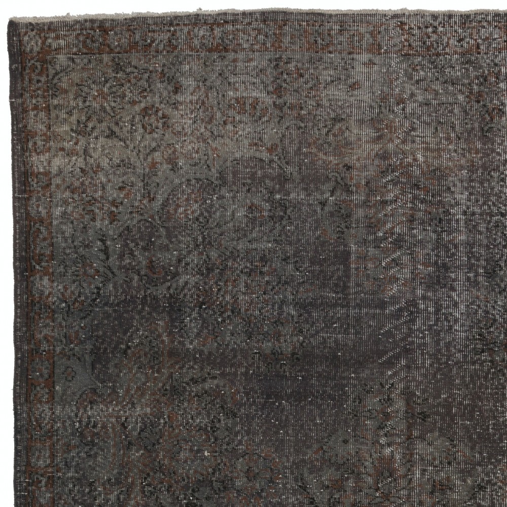 Vintage Handmade Upcycled Turkish Wool Area Rug in Gray & Taupe