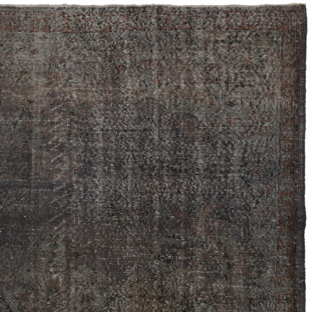 Vintage Handmade Upcycled Turkish Wool Area Rug in Gray & Taupe