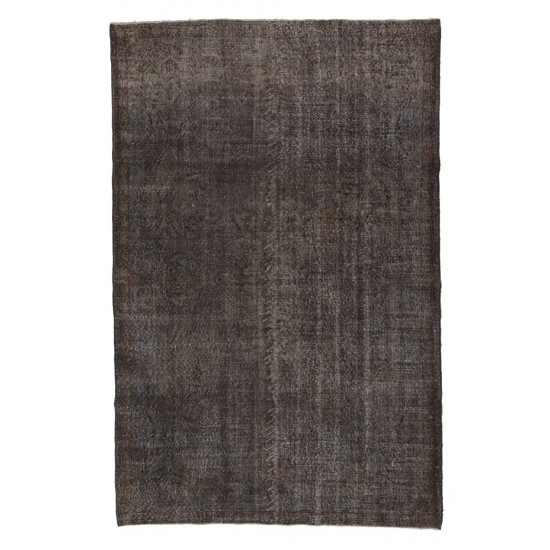 Abstract Distressed HANDMADE Turkish rug Overdyed in Gray Color. Abstract Distressed HANDMADE Turkish rug Overdyed in Gray Color.