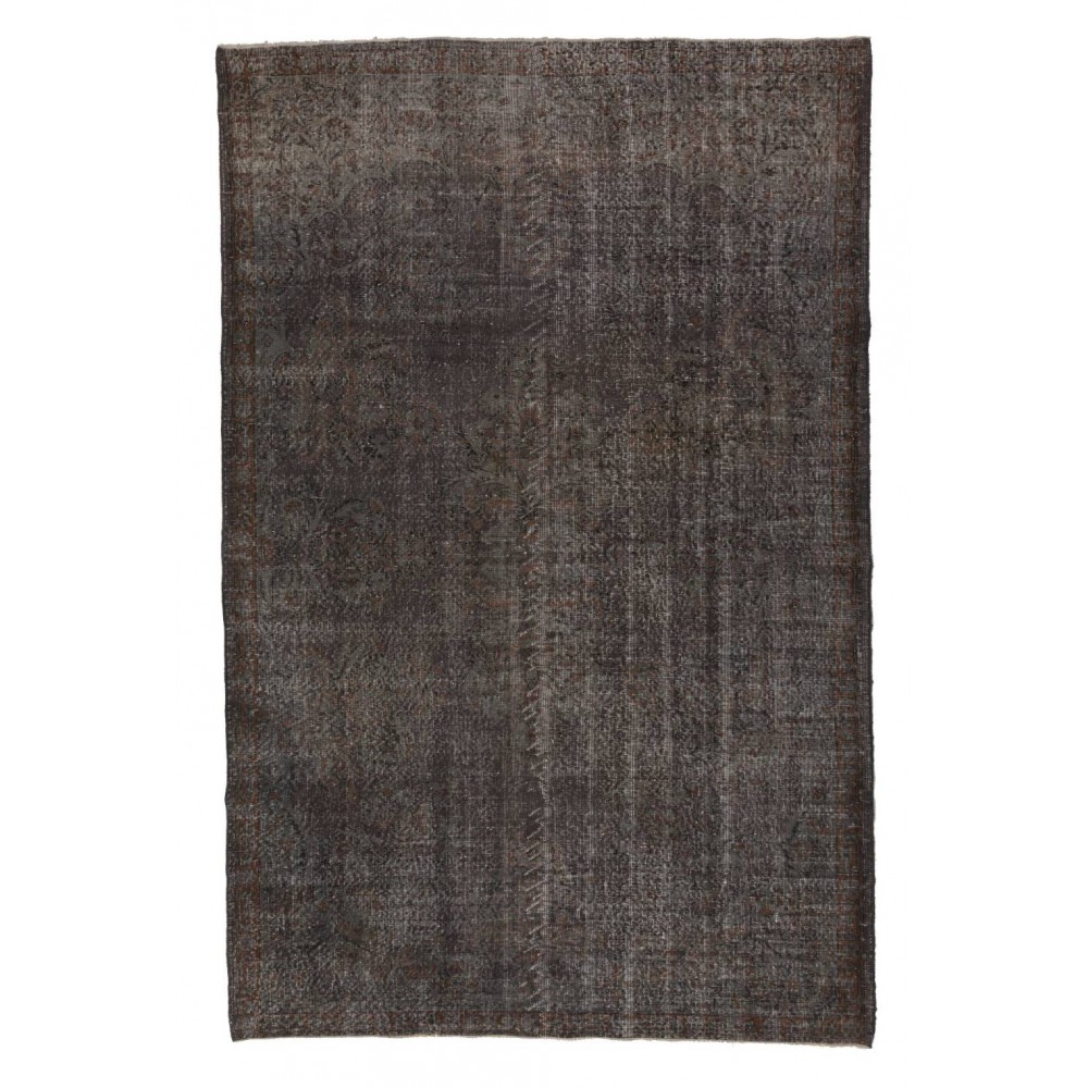 Vintage Handmade Upcycled Turkish Wool Area Rug in Gray & Taupe