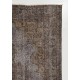 Vintage Anatolian Rug Overdyed in Gray Color