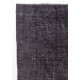 Vintage Handmade Turkish Area Rug Over-dyed in Charcoal Gray for Modern Interiors Vintage Handmade Turkish Area Rug Over-dyed in Charcoal Gray for Modern Interiors
