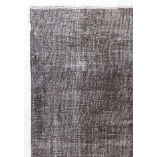 Vintage Minimalist Distressed Handmade Vintage Rug Over-Dyed in Taupe Vintage Minimalist Distressed Handmade Vintage Rug Over-Dyed in Taupe
