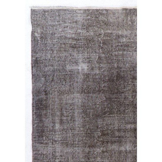 Vintage Minimalist Distressed Handmade Vintage Rug Over-Dyed in Taupe