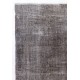 Vintage Minimalist Distressed Handmade Vintage Rug Over-Dyed in Taupe