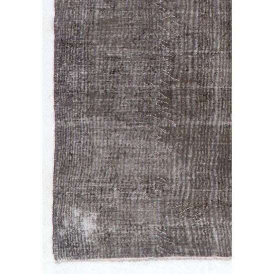 Vintage Minimalist Distressed Handmade Vintage Rug Over-Dyed in Taupe Vintage Minimalist Distressed Handmade Vintage Rug Over-Dyed in Taupe