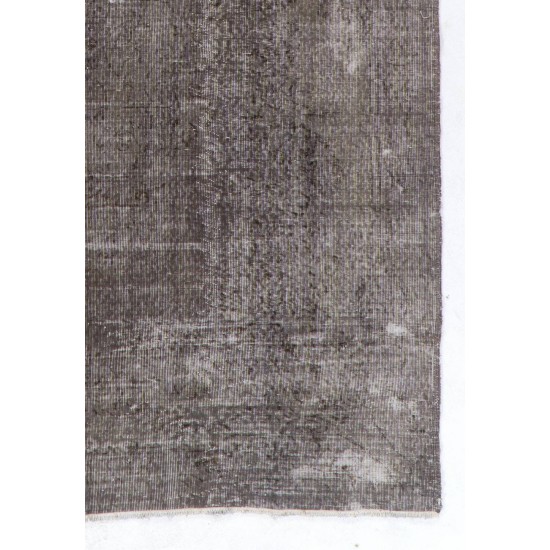 Vintage Minimalist Distressed Handmade Vintage Rug Over-Dyed in Taupe Vintage Minimalist Distressed Handmade Vintage Rug Over-Dyed in Taupe