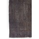 Gray Color Overdyed Distressed Vintage Turkish Rug