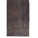 Gray Color Overdyed Distressed Vintage Turkish Rug