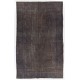 Gray Color Overdyed Distressed Vintage Turkish Rug