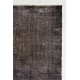 Distressed Vintage Handmade Central Anatolian Rug Over-Dyed in Charcoal Gray