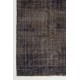 Distressed Vintage Handmade Central Anatolian Rug Over-Dyed in Charcoal Gray