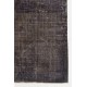 Distressed Vintage Handmade Central Anatolian Rug Over-Dyed in Charcoal Gray Distressed Vintage Handmade Central Anatolian Rug Over-Dyed in Charcoal Gray