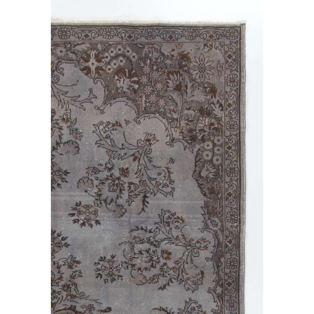 Contemporary Handmade Turkish Area Rug in Gray Color