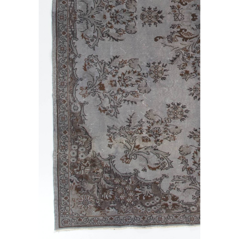 Contemporary Handmade Turkish Area Rug in Gray Color