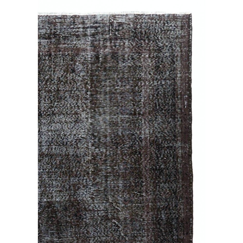 Upcycled Handmade Turkish Area Rug in Black Color