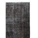 Vintage Handmade Rug Over-dyed in Charcoal Gray Color, Great for Modern Interiors