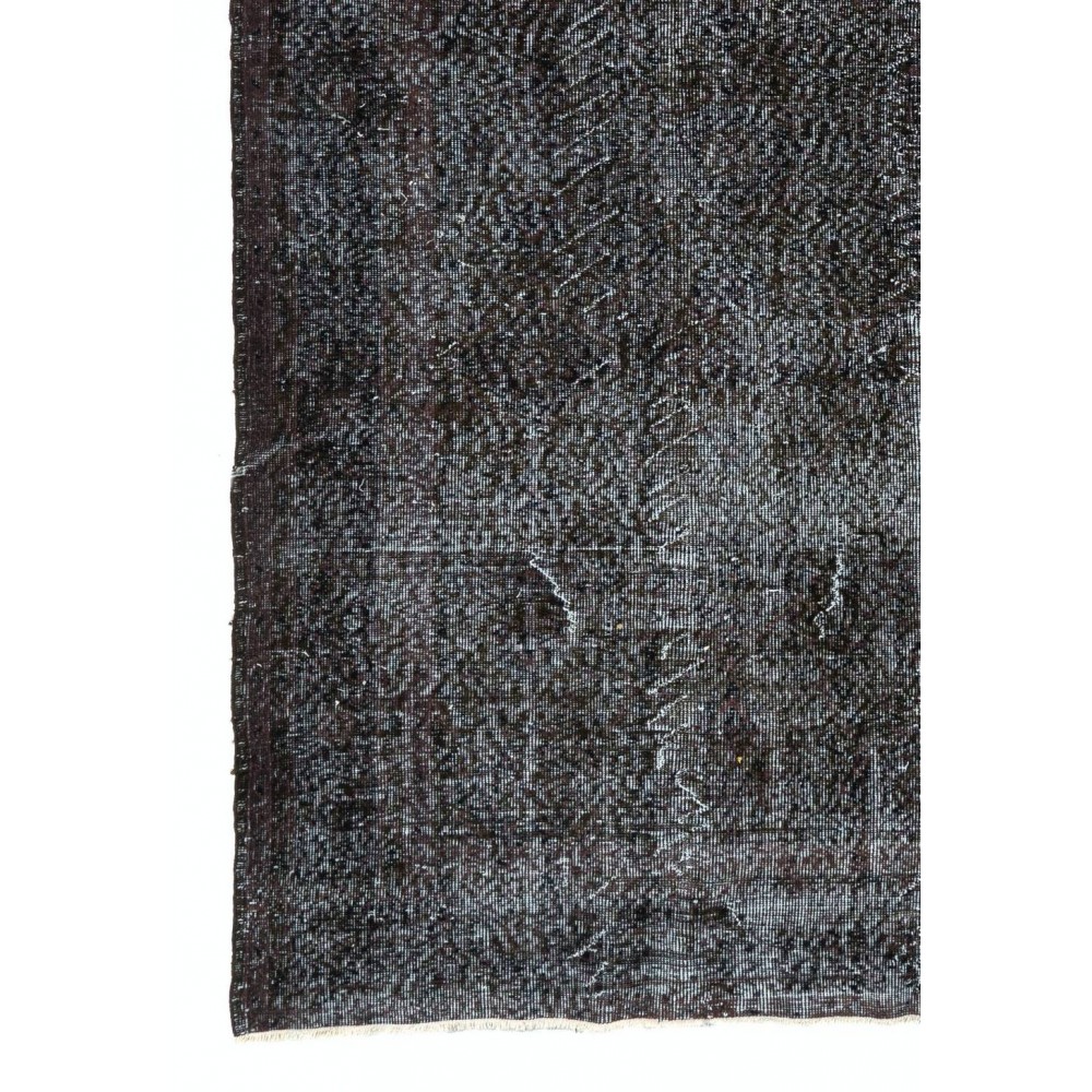 Upcycled Handmade Turkish Area Rug in Black Color