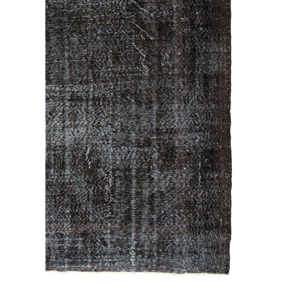 Upcycled Handmade Turkish Area Rug in Black Color