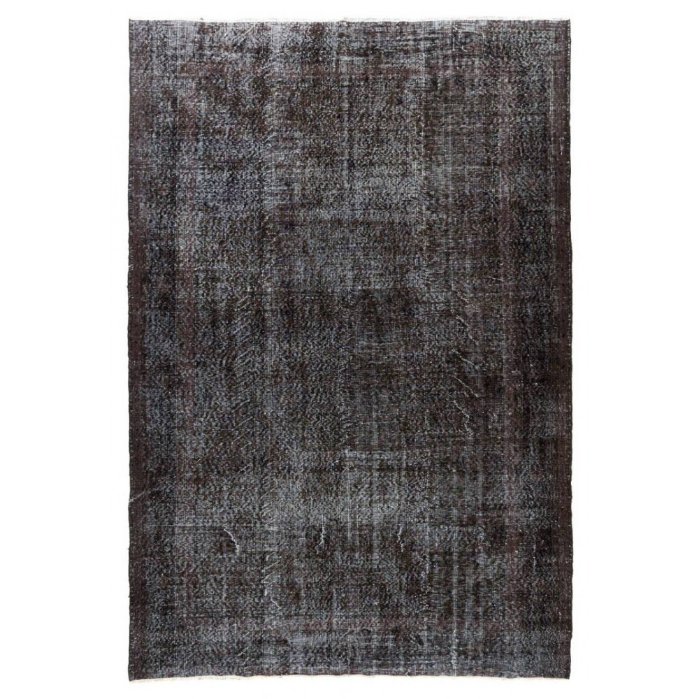 Upcycled Handmade Turkish Area Rug in Black Color