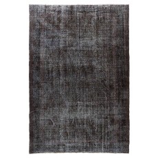 Vintage Handmade Turkish Area Rug Over-Dyed in Black for Modern Interiors
