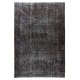 Upcycled Handmade Turkish Area Rug in Black Color