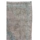 Handmade Vintage Turkish Medallion Wool Area Rug Over-Dyed in Gray