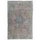 Handmade Vintage Turkish Medallion Wool Area Rug Over-Dyed in Gray