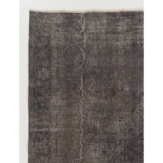 Gray Color OVERDYED Handmade Vintage Turkish Rug Gray Color OVERDYED Handmade Vintage Turkish Rug